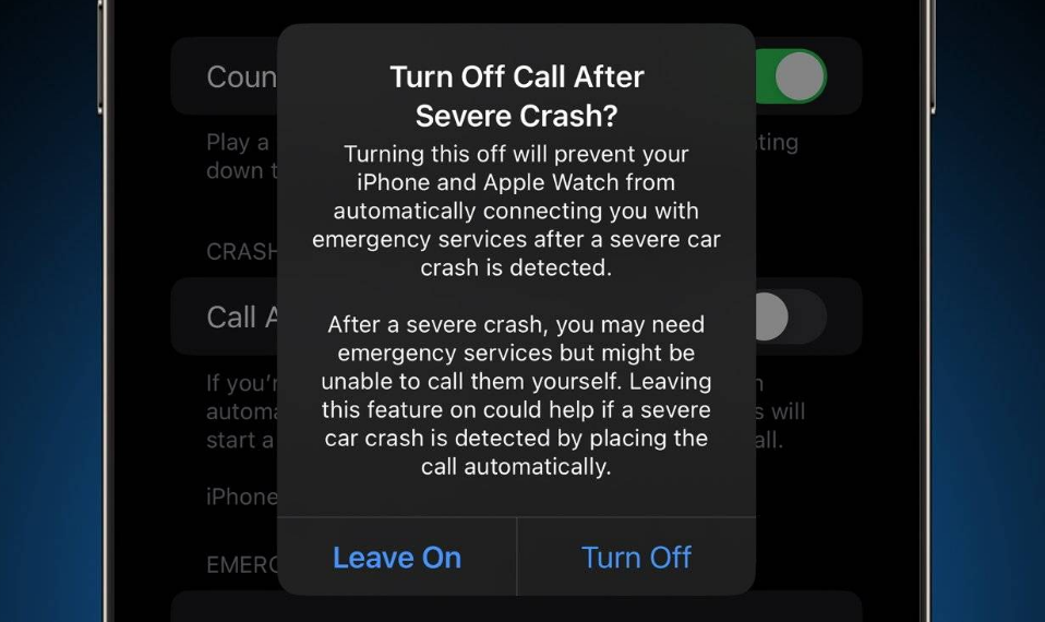 文城镇苹果14维修分享 iPhone 14 和 Apple Watch 上关闭崩溃检测 