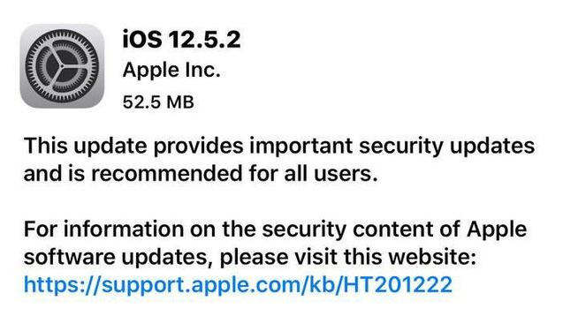 文城镇苹果手机维修分享iOS12.5.2发布，建议所有老苹果用户安装 